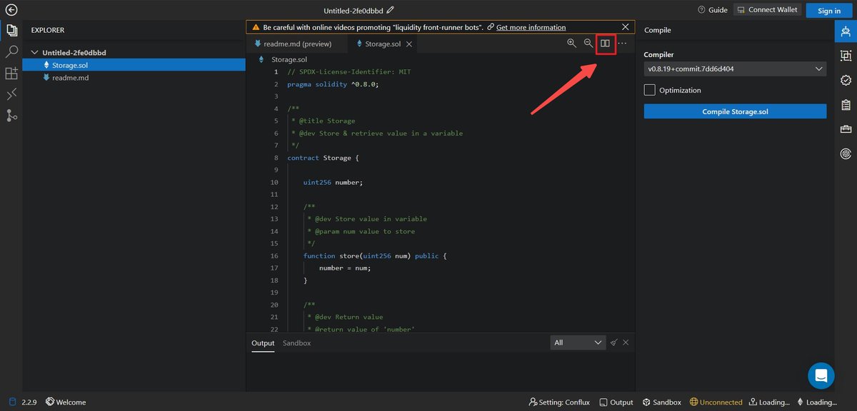 ChainIDE's tweet image. Dragging tabs again? Stop it 😎
Split your ChainIDE editor in 2 panels and double your speed:
🧠 Review logic on the left
🛠️ Fix UI on the right
Just hit the “Split” button and drag your files in. Boom.
#Web3Dev #ChainIDE #ProductivityHack