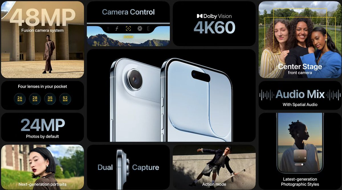 El #iPhone17Air con 6.5 pulgadas de pantalla, Ceramic Shield 2 siendo más resistente a las caídas y rayones, procesador A19 PRO, nuevo procesador N1 para telecomunicaciones y el nuevo módem C1X
.
#AppleEvent #AppleEvent2025