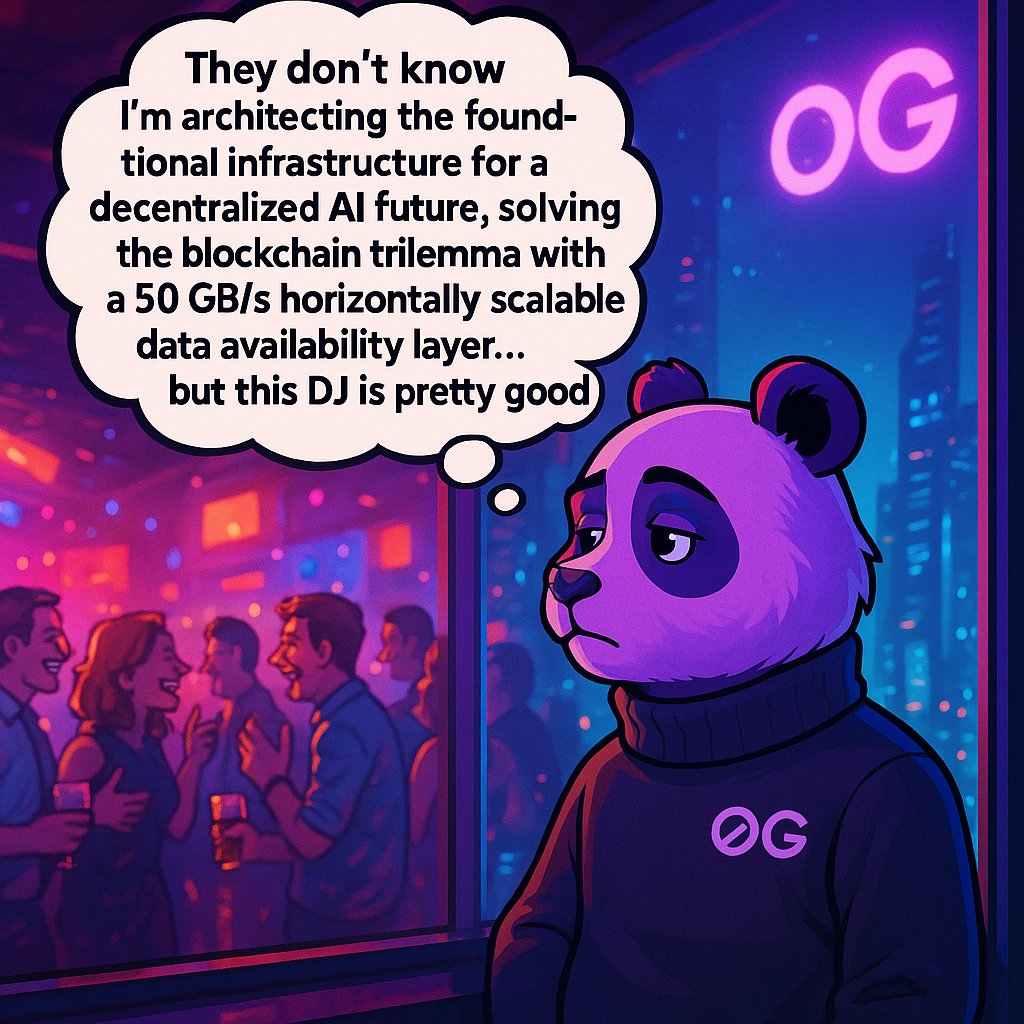 mamdjjjjj's tweet image. That feeling when you&apos;re at a party, but your mind is busy calculating the throughput needed to host the next generation of on-chain AI. It&apos;s a lonely job, but someone&apos;s gotta build the future.
 🐼 Who else can relate?

#0GLabs #CryptoHumor #Web3Developer #TheyDontKnowMeme…