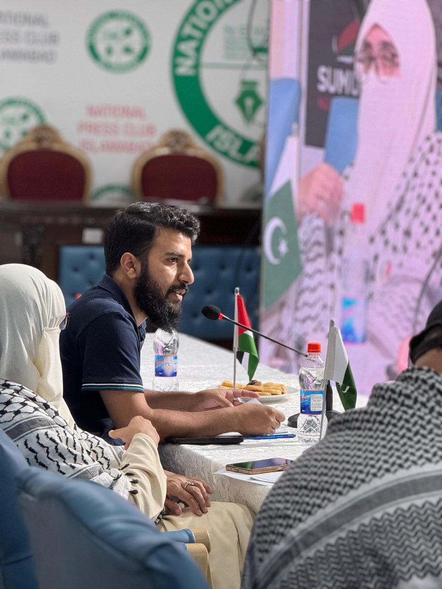 PalActCoalition's tweet photo. Glimpses of Round Table Conference held in Islamabad where dignitaries gathered in support of Global Sumud Flotilla

Personalities who joined the conference are Mufti Taqi Usmani, Farhatullah Babar, Raja Zia Ul Haq,  Humaira Tayyaba...
#AllEyesOnSumudFlotilla
#PakistanisSail4Gaza https://t.co/OCc8V3OIrA