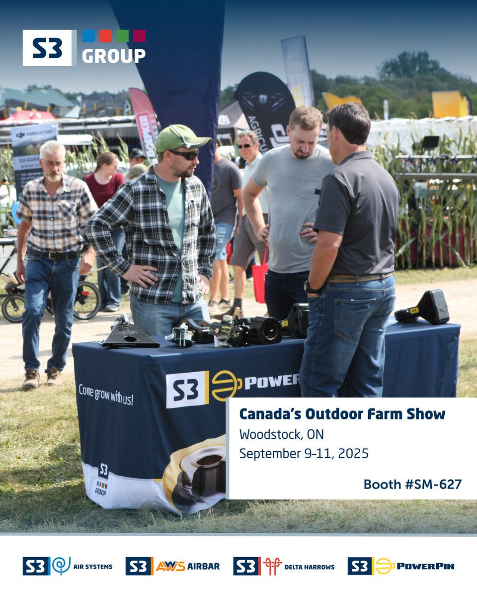 We’re having a great time at Canada's Outdoor Farm Show – stop by SM-627 and check out S3 PowerPin’s hitch solutions, proudly designed and built in Canada. 🇨🇦

#S3Group #COFS25