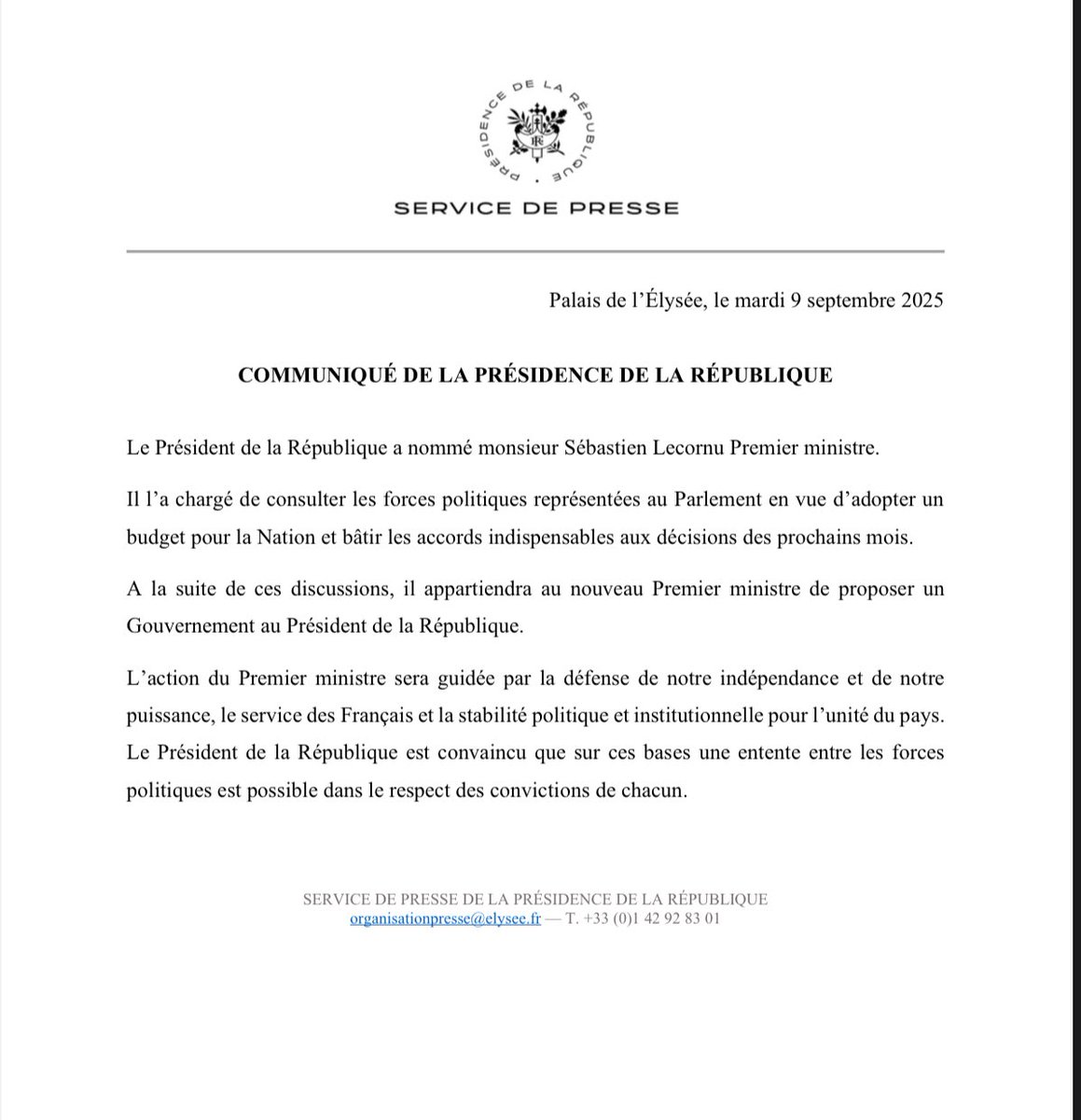 🇫🇷 DÉFENSE

Ministre des Armées depuis mai 2022, Sébastien Lecornu quitte ses fonctions pour prendre le poste de Premier ministre.