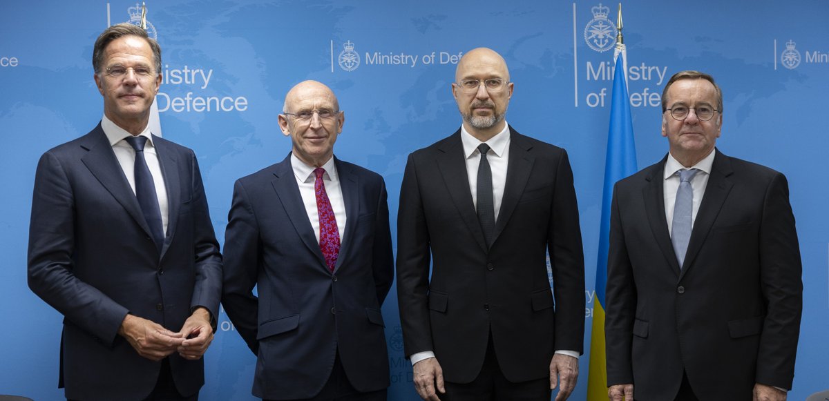 DefenceHQ's tweet photo. Putin’s escalation only strengthens our resolve.

Today the Ukraine Defence Contact Group secured £2bn through the UK-led International Fund for Ukraine to deliver priority military equipment to 🇺🇦

We are grateful to Germany’s Defence Minister Boris Pistorius for co-chairing. https://t.co/T7eN4iTnJO