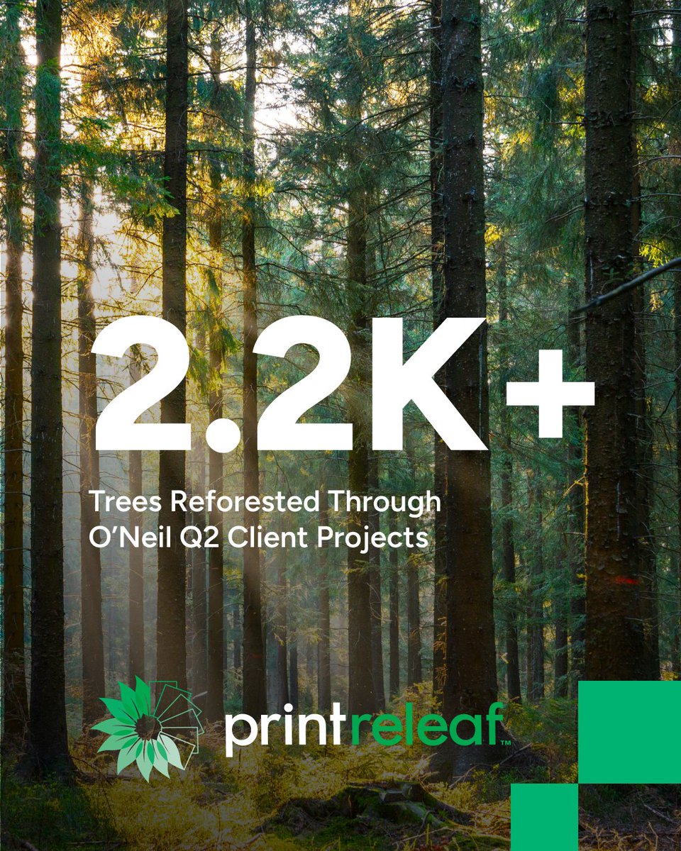 Sustainability is more than a commitment; it’s action. Q2 2025 impact with PrintReleaf 
 • 191,029 lbs paper offset
 • 2,298 trees reforested

Make every print matter with PrintReleaf. -  oneilprint.com/contact/

#OneilPrinting #PrintingSolutions #PrintReleaf #savetheplanet