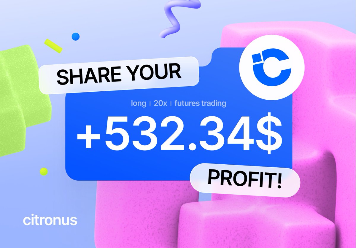 👀Got a Telegram or X/Twitter audience over 1,000?

🔥Share a Citronus trade — and get $10 in $CITRO! 🔥

How to join:

1. Pick a trade from your Citronus Futures history
2. Tap the «Share» button 🔗
3. Post it to your Telegram or X/Twitter
4. Fill out the form (link below) — and