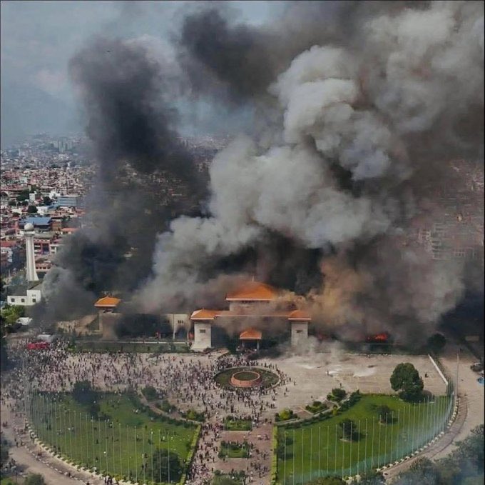 DuttShekhar's tweet photo. So tell me, how does burning down a building prove your commitment to change ? 

How does setting fire to Parliament, to the President’s house, to any brick-and-mortar structure show that you care about justice ? 

Bricks don’t change society
Ashes don’t write laws
Flames don’t feed the hungry 
And bullets don’t heal the oppressed

You think by torching walls you’re toppling tyranny ? No.. 

You’re only proving violence is the ONLY answer

Just remember that democracy is not built by fire

It is built by mutual respect, by debate, by persistence, by courage to confront power with reason, and not with matches

When you burn institutions, you don’t burn the government, you burn your own credibility

These buildings could have been used again, reformed, reimagined
Just like the system itself

But you chose to destroy
Because maybe destruction is easier than creation

You can scare and even kill tyrants

But always remember that you forever create an idea that violence can be resorted to by the people and then they can even get away with it if “their” regime comes to power 

So I ask again: if all you can torch is stone and plaster, is your commitment to real change even real than that rage which has pushed the clock backwards while the world moves forward ?

India, beware
We could be next 

We have been tested often
We might be tested again 

But always remember violence is NEVER the answer 🙏