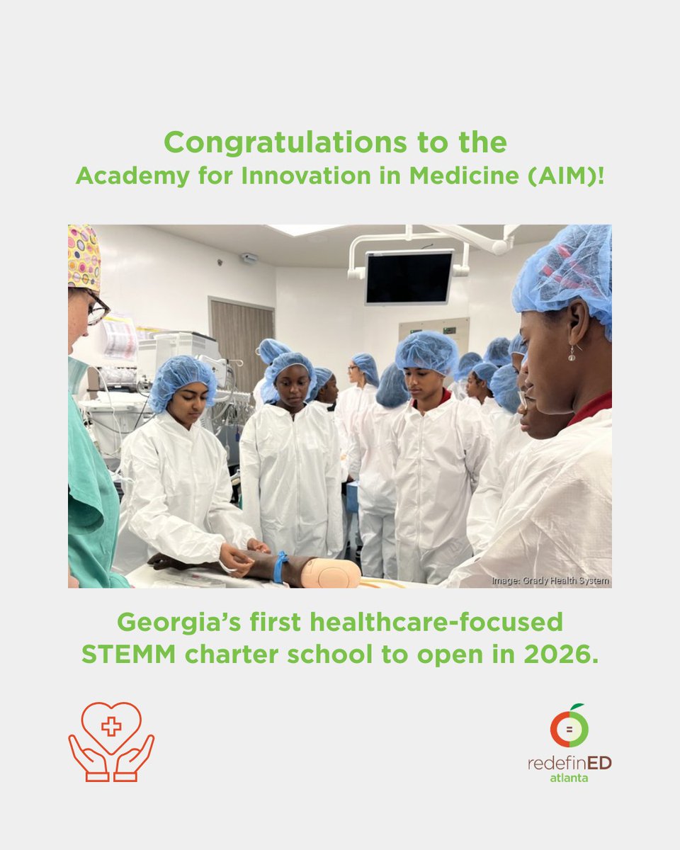 🚨 Big win for Atlanta families! 🚨

GA’s 1st healthcare-focused STEMM charter school, AIM, opens in 2026. Students will graduate w/ a diploma 🎓, creds 🩺 + an associate degree—ready for college &amp; healthcare careers. Proud to support this milestone ❤️

👉 tr.ee/xbTyjU