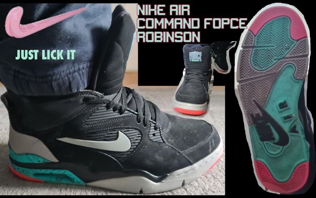 Wolfstone18's tweet photo. I got now my sneaker treasure's opal for my collection.
Once more, hard to find, true hi-top sneakers, at their finest and now they are mine. I will probably wear these some more. They go well with my Eurofurence 80's shirt.
#nike #AirCommandForce https://t.co/56kTt1kAAh