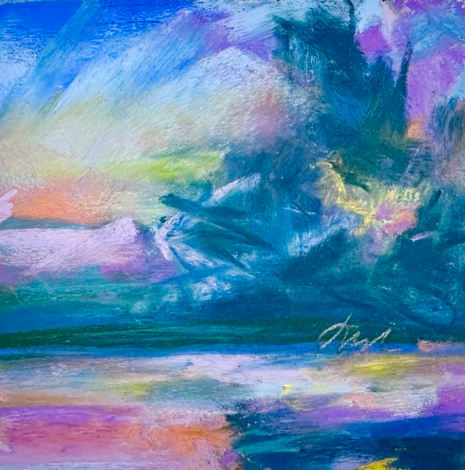 September Sunset - Jacki Kellum pastel study - created as a class study in Alain Picard workshop. #pastel #landscape #pastelpainting