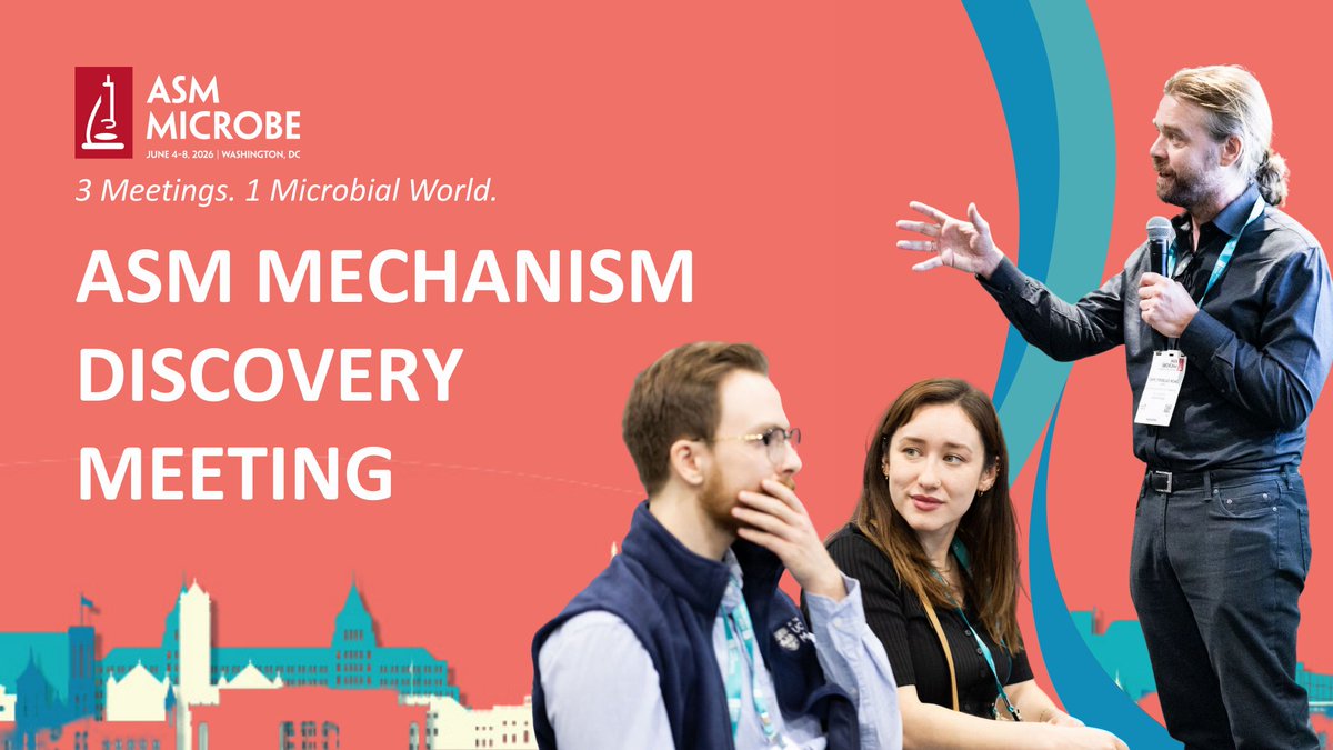 ASMicrobiology's tweet image. The ASM Mechanism Discovery Meeting at #ASMicrobe 2026 is where fundamental science unlocks the secrets of microbial life. Join leading scientists unraveling mechanisms that drive microbial discovery. Explore more: asm.social/2Ae

3 meetings. 1 Microbe.