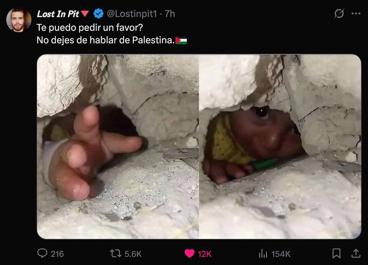 Mi admirado Alcalde de Madrid se me ha caído del pedestal con sus declaraciones negando el genocidio en Palestina. Que, como dice, hubiese un genocidio contra los judíos en la Alemania nazi... no quita para que hoy contemplemos un nuevo holocausto a manos de sionistas israelíes.