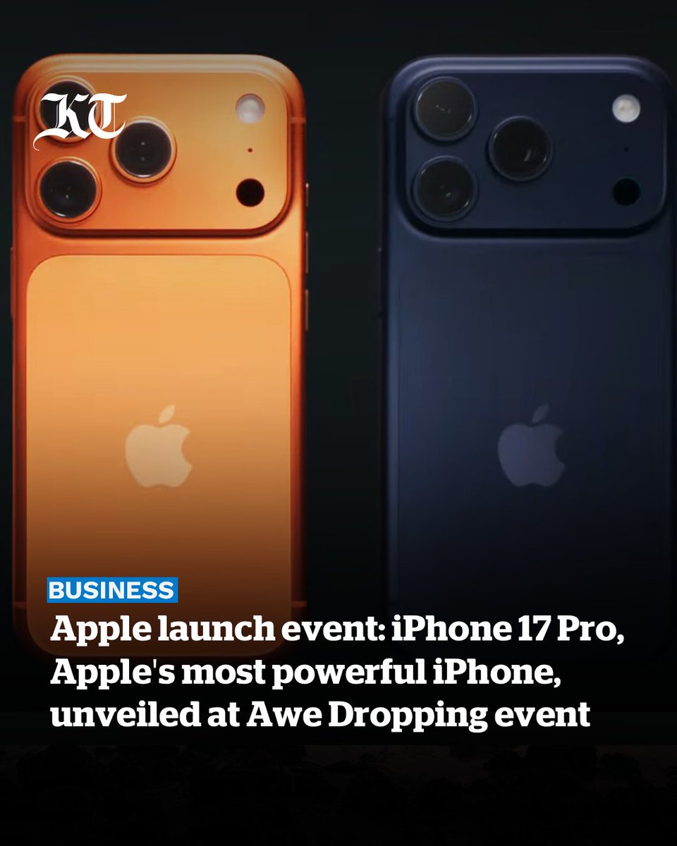 #Live from #Apple’s Awe Dropping event! 

The #iPhone17Pro is here - Apple’s most powerful #iPhone yet, with a bold new design and cutting-edge features. 

Follow our live blog for all the biggest updates, first looks, and everything you need to know from the launch.