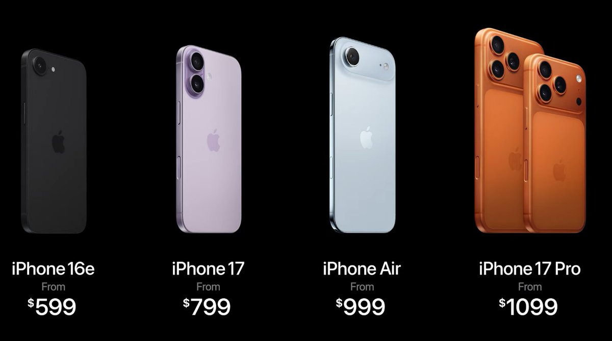 The New Iphone 17 Lineup:

Pre-Order Friday

#AppleEvent