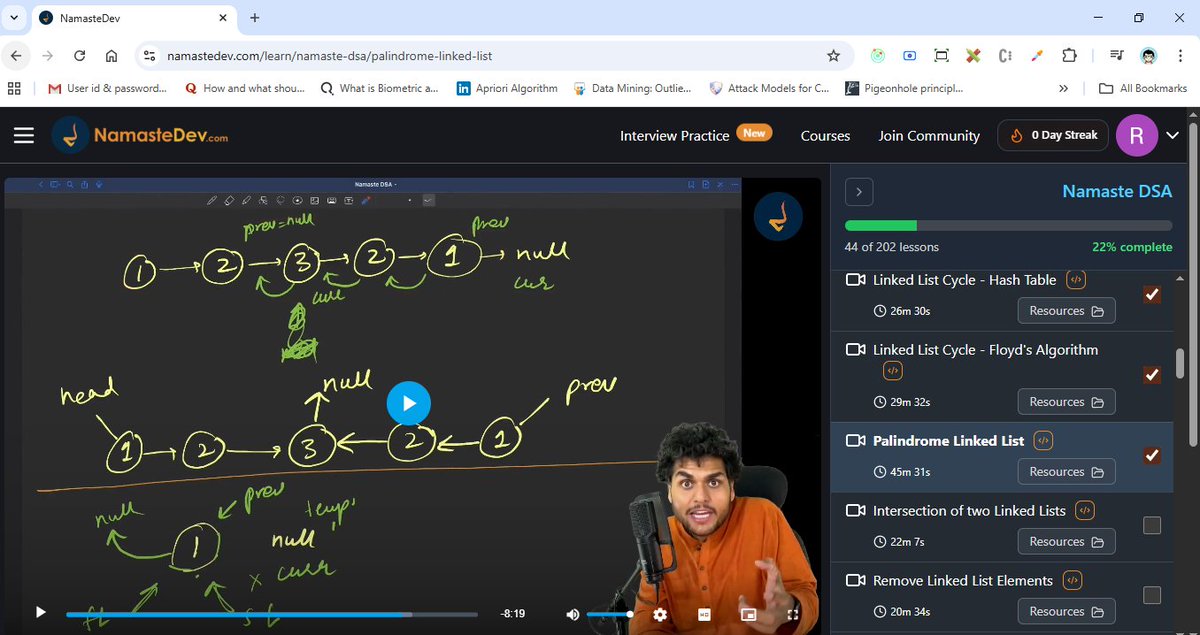 RamanRjha4647's tweet image. ✅23/100

Finally cracked &quot;Palindrome Linked List&quot;! 😎

It&apos;s so satisfying to move beyond the easy array conversion to the elegant in-place reversal method.

All thanks to @akshaymarch7 🙏 

What&apos;s your favorite DSA topic to get lost in? 👇

#DSA #LinkedList #Optimization #BigO
