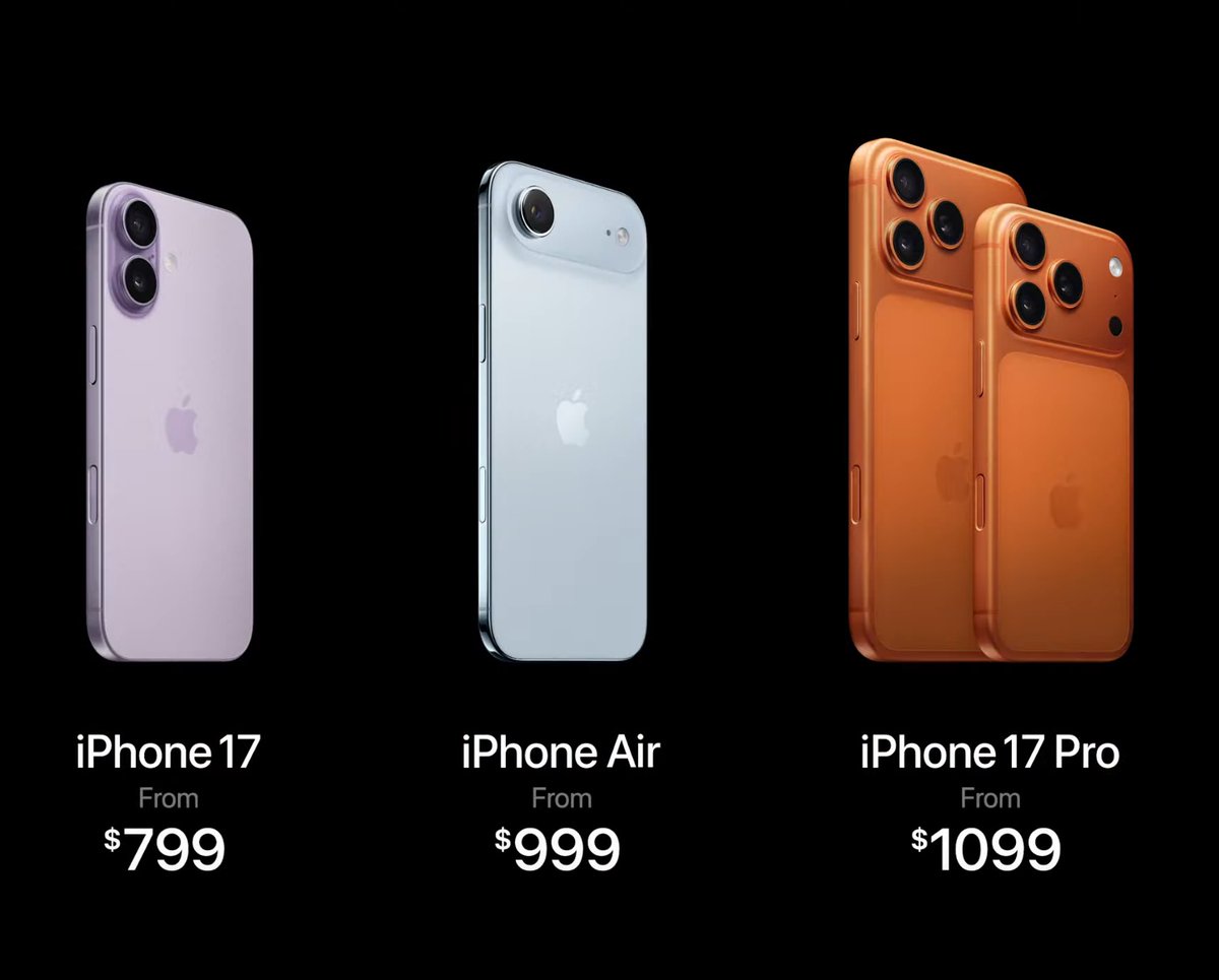 iPhone 17 Series pricing is out 🔥😍

#AppleEvent