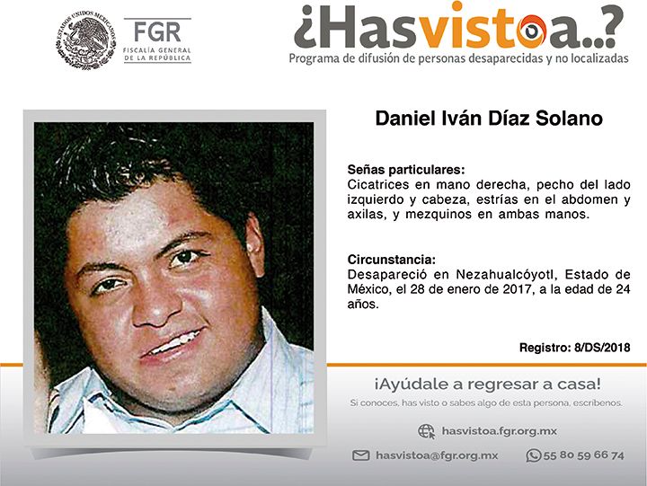 #Comparte, alguien puede tener algún dato que ayude a encontrarle o si conoces, #HasVistoA escribe al correo hasvistoa@pgr.gob.mx

¡Somos personas ayudando a otras personas! buff.ly/4dD7diW #Desaparecidos #Desaparecidas #HastaEncontrarte #México.

<a href="/FGRMexico/">FGR México</a>.