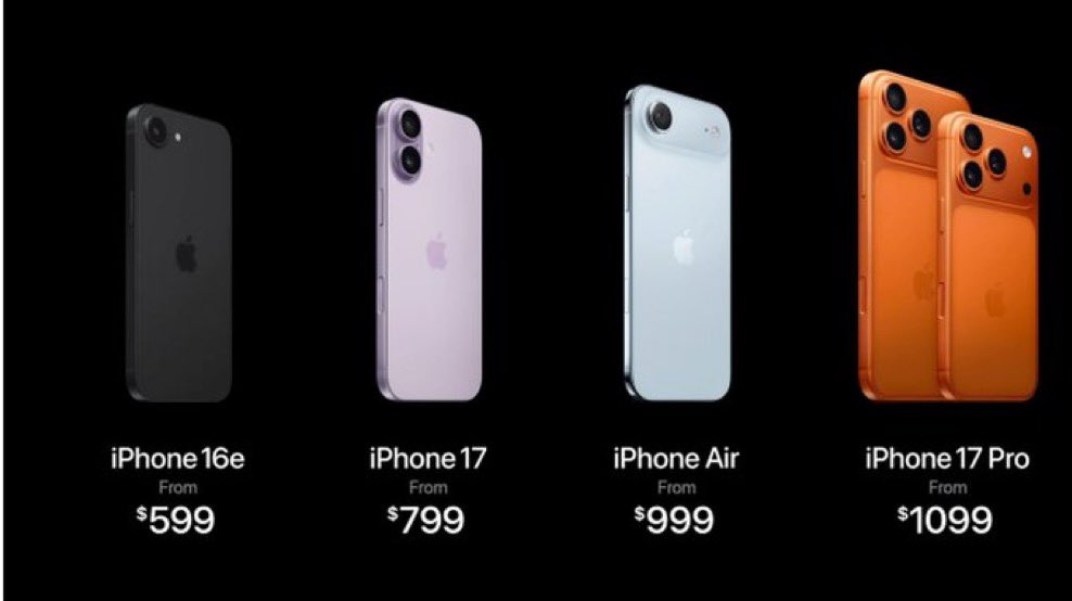 Asides the iPhone Air every other one on these line up are ugly #AppleEvent