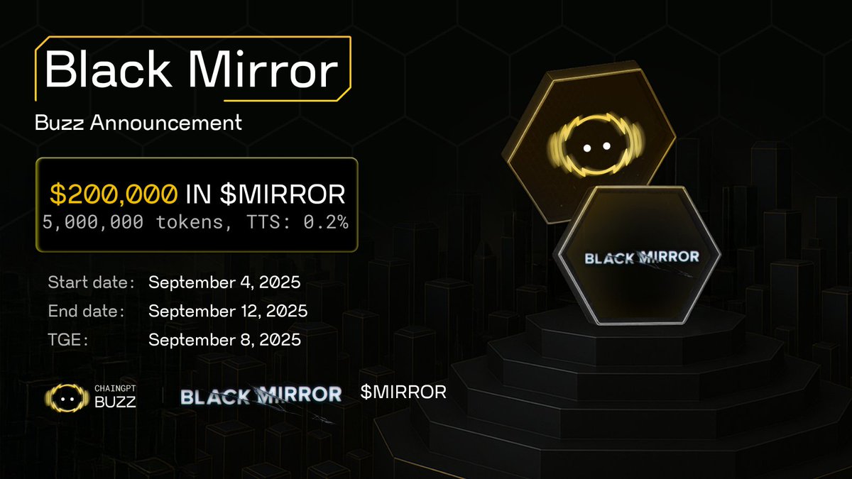 #BlackMirror launch went really well. Sitting at around 8 cents. 🔥

Looks like a potential gem in the making.  
👥 500,000+ users pre-launch
🎮 Engaging gameplay

Earn $MIRROR tokens with #ChainGPT -> pad.chaingpt.org/pools/black-mi…

<a href="/blackmirror_xp/">blackmirror_xp</a> <a href="/Chain_GPT/">ChainGPT</a>