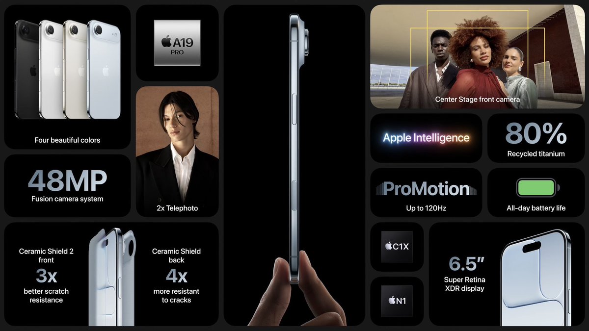 LimonTouch's tweet photo. Resumen del evento de Apple (Septiembre 2025) 

- AirPods Pro 3
- Apple Watch Series 11
- Apple Watch SE 3
- Apple Watch Ultra 3
- iPhone 17
- iPhone Air
- iPhone 17 Pro / Pro Max

#AppleEvent https://t.co/Zxr1URaQ6r
