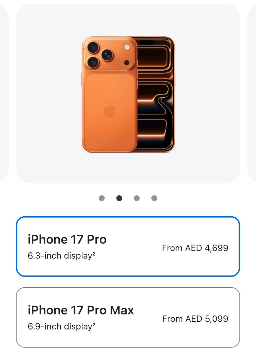 iPhone 17 Pro Price in Dubai 256gb 4699AED/₹112900 iPhone 17 Pro Max 256gb  5099AED/₹122500 #iPhone17ProMax #AppleEvent