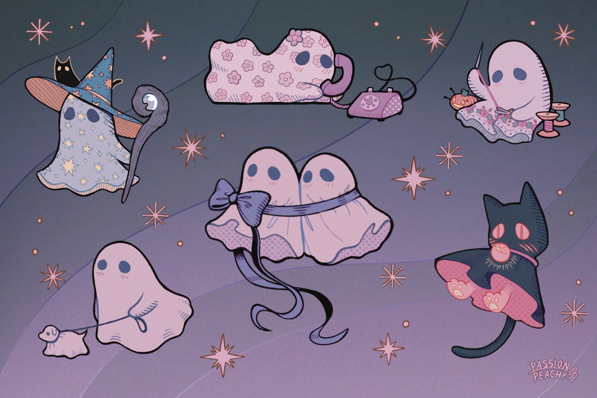 passionpeachy's tweet image. stickersheets I’m bringing back for halloween!!