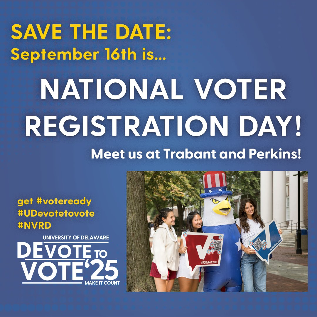 Save the Date for National Voter Registration Day (NVRD) on September 16th!  Find us at Trabant and Perkins from 11:00 AM - 3:00 PM for information about registering to vote and free ice cream and goodies (while supplies last).