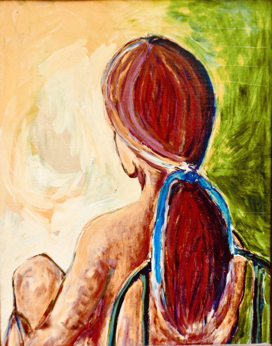 ItsARTEast51229's tweet image. #Model ~&amp;gt; #Sitting ~ #Chair ~&amp;gt; #Painting ~ #ART #Acrylic #Paint 
#18inx24in ~ #EastofEden_ART