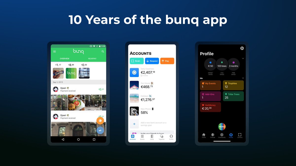 bunq's tweet photo. 🎉 10 years ago, we launched the first version of the bunq app.
Today, we’re celebrating a decade of innovation and looking ahead to what’s next.

#bunqUpdate29 #bunqapp https://t.co/kZnRZF7WYZ