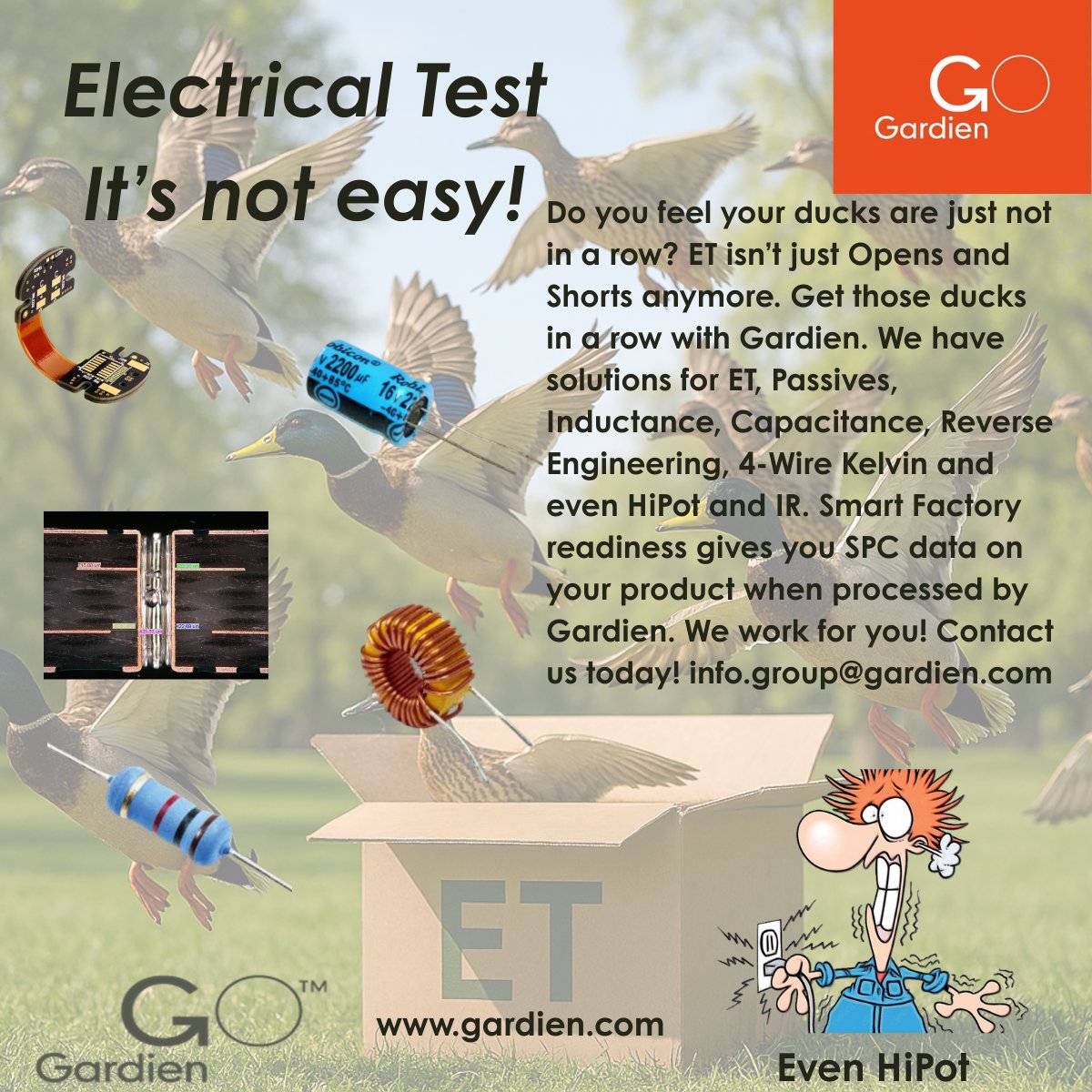 GardienUSA's tweet image. Testing PCBs is always a challenge. It&apos;s not just opens and shorts anymore. It&apos;s complex. Gardien provides solutions to your ET challenges. We&apos;ll help get your ducks in a row! Contact us today! na.gardien.com/pcb_services #pcb #pcbdesign #flyingprobe #hipot #irtest #passivetest