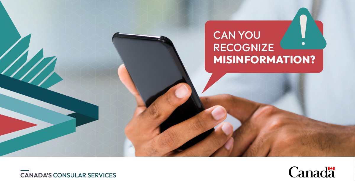 Can you spot online #misinformation? Posts or articles that seek to trigger strong emotions should put you on alert. Identify official sources for your destination before your travel so you can be better prepared. Start at travel.gc.ca/travelling/adv…