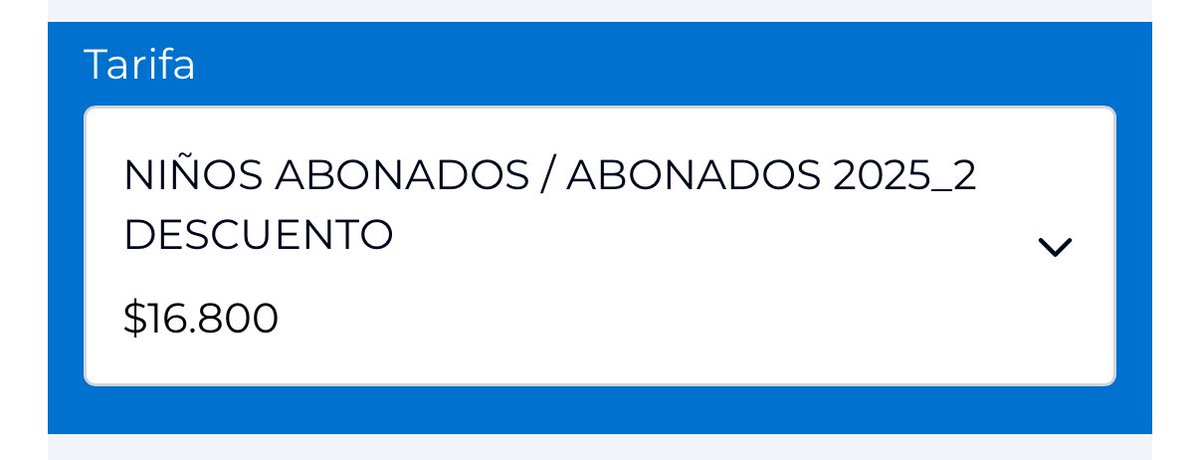 Castidanny's tweet photo. @Tuboletaoficial @SantaFe Para el partido del domingo, El precio de la boleta con descuento para abonado es igual a la de niño? No aparecen más opciones para comprar boletas adicionales de abonado https://t.co/7cefNhLUQx