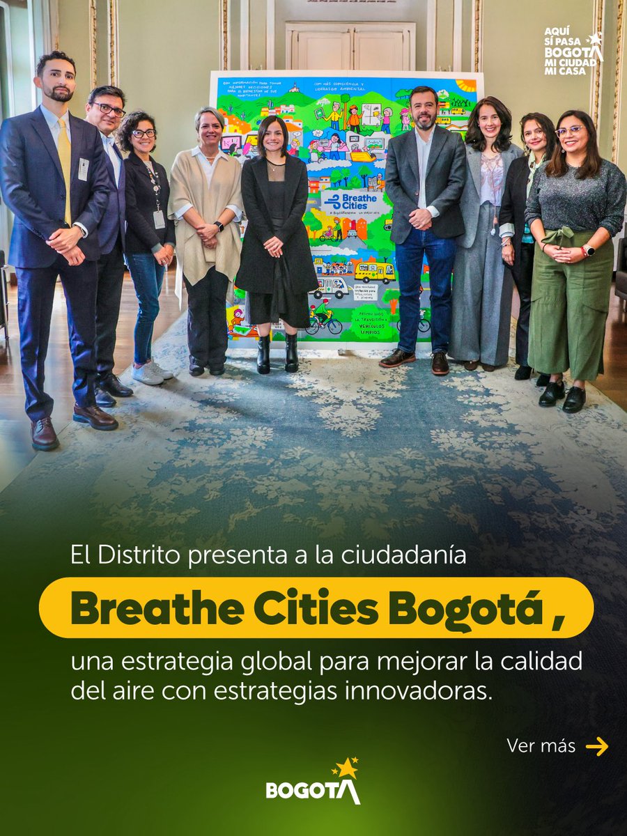 Ambientebogota's tweet photo. ¡Un mejor aire para Bogotá y su gente sí es posible! Y en esta administración lo estamos logrando 💛❤️. Aquí Sí Pasa. 

🌎 Ser parte de Breathe Cities Bogotá - Bogotá Respira, le permite a la ciudad recibir fortalecimiento en nuestros sistemas de monitoreo de calidad del aire, apoyo en la implementación de estrategias como las Zonas Urbanas por un Mejor Aire, Zuma, y soluciones innovadoras para la movilidad sostenible.