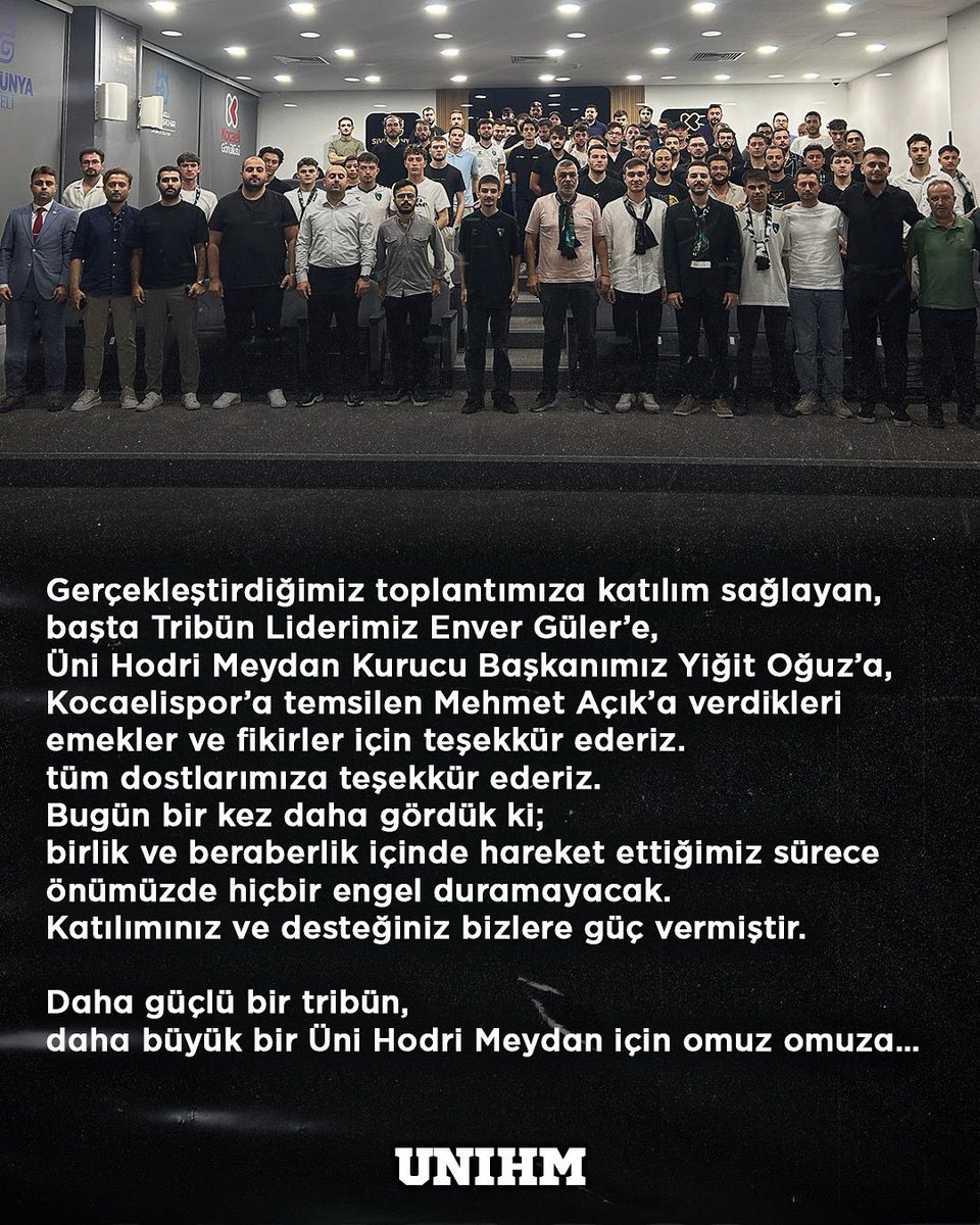 Tribünde Güvence 
#UNIHM