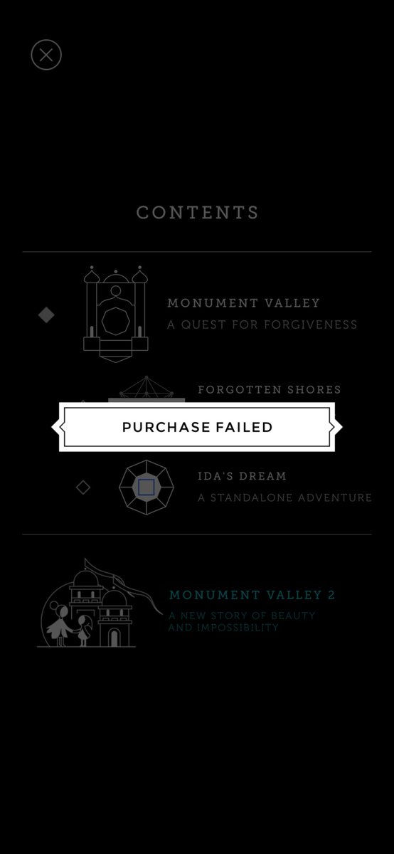 <a href="/ustwogames/">ustwo games - THE GARDEN OF LIFE IS OUT NOW!🌷🌸🌼</a> In the mobile version from Epic Games doesn't work DLC Forgotten Shores,it says purchase failed.I had to pass in the computer Epic Games version.DLC Ida's Dream works fine in the mobile version.