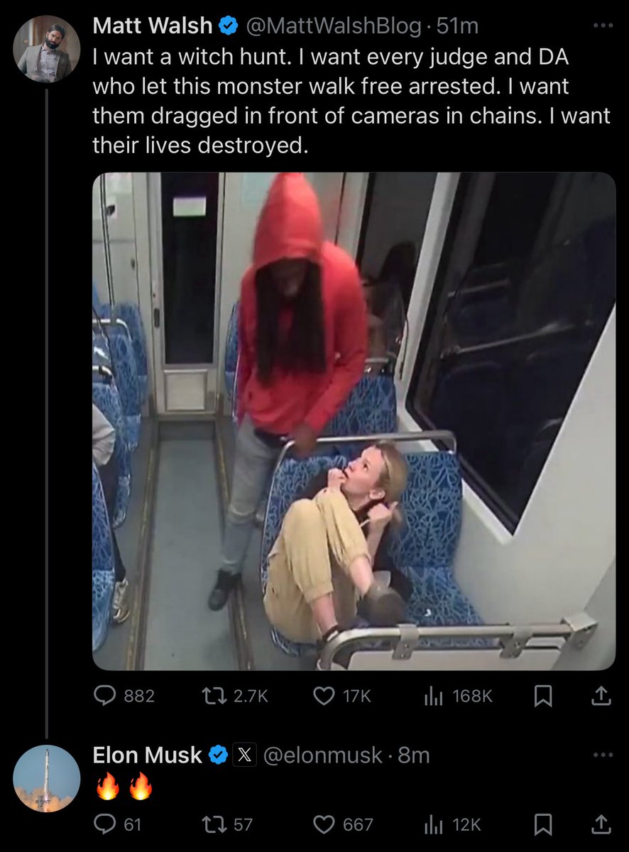 These people are arguably much more dangerous to society than the actual killer. Elon’s USAID cuts alone are set to kill millions of people, each one of whom is an Iryna Zarutska. They don’t care about her, they care about maintaining their power