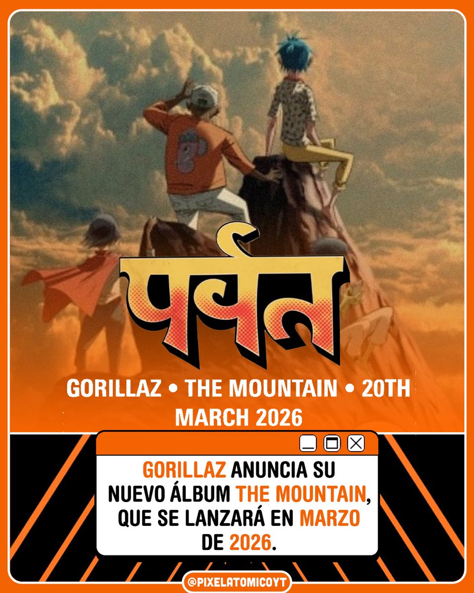 pixelatomicoyt's tweet photo. VIDEO: https://t.co/ryf8Y5Ma8t
🎶 Gorillaz está de vuelta: su nuevo álbum The Mountain llegará el 20 de marzo de 2026 con 10 canciones 🔥Y ojo 👀 porque tenemos #107Datos con @mikochan_dm2 de la banda que no querrás perderte. https://t.co/XGcxi2JEe7
