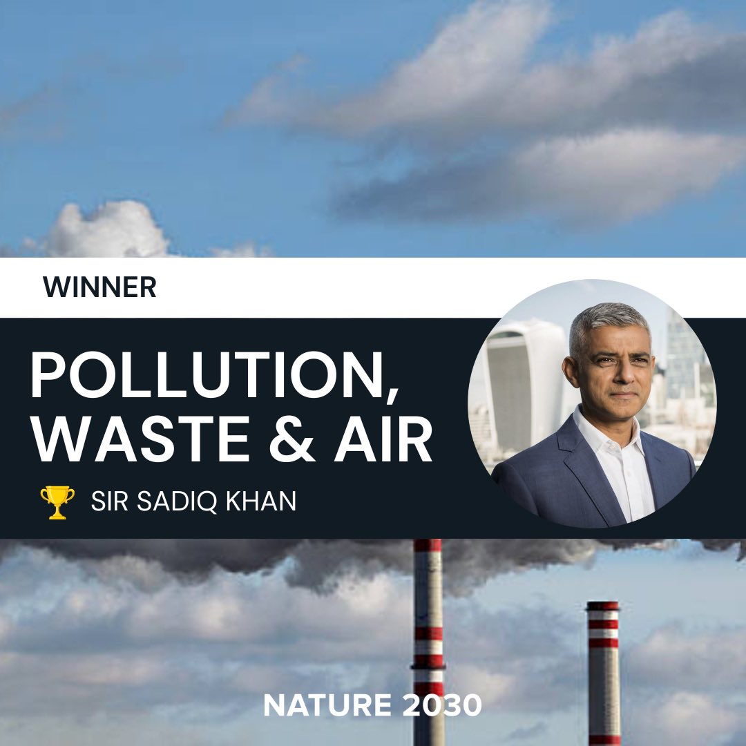 nature2030's tweet photo. 💨🏆 Pollution, Waste and Air award presented by climate justice activist @domipalmer

Winner: @sadiq https://t.co/3AUopvdq4W