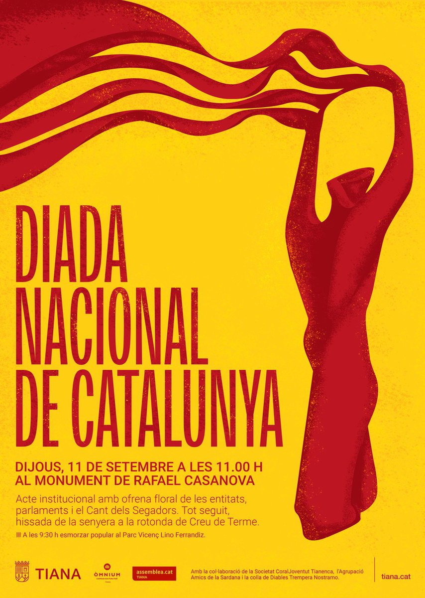 La #Diada esmorzem junts a 2/4 de 10 al Parc Dr. Vicenç Lino-Ferrándiz de #Tiana 

Porta el que vulguis, nosaltres posem xocolatada, coca i pastes!

Us convidem que porteu les vostres estelades!

Activitat organitzada amb <a href="/omniumBnord/">Òmnium Barcelonès Nord</a> 

#MésMotiusQueMai
<a href="/assemblea/">Assemblea Nacional Catalana</a>
<a href="/Aj_Tiana/">Ajuntament de Tiana</a>