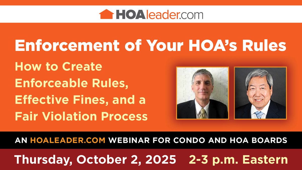 Tensions are rising in HOAs as owners are more defiant than ever. But rule enforcement doesn’t have to be a battle. Join our new webinar on Oct. 2 to learn proven, practical strategies to enforce rules fairly, effectively &amp; with less friction. Learn more: ow.ly/9C6450WU7iz