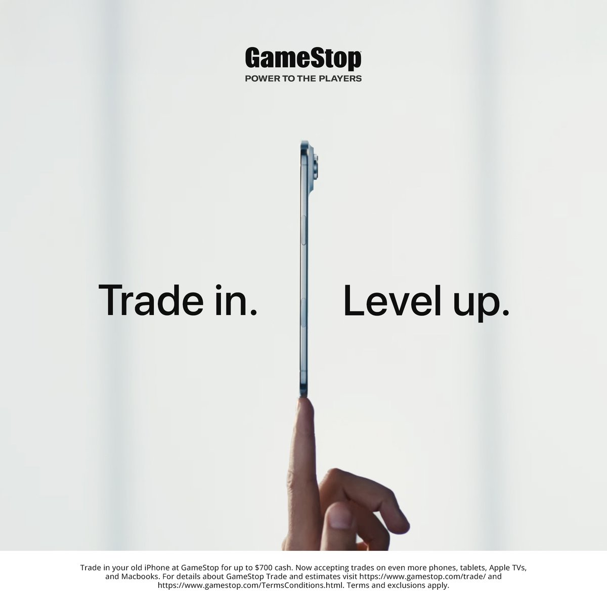 Get up to $700 cash to buy the new iPhone when you trade in your old iPhone at GameStop. Starts now.