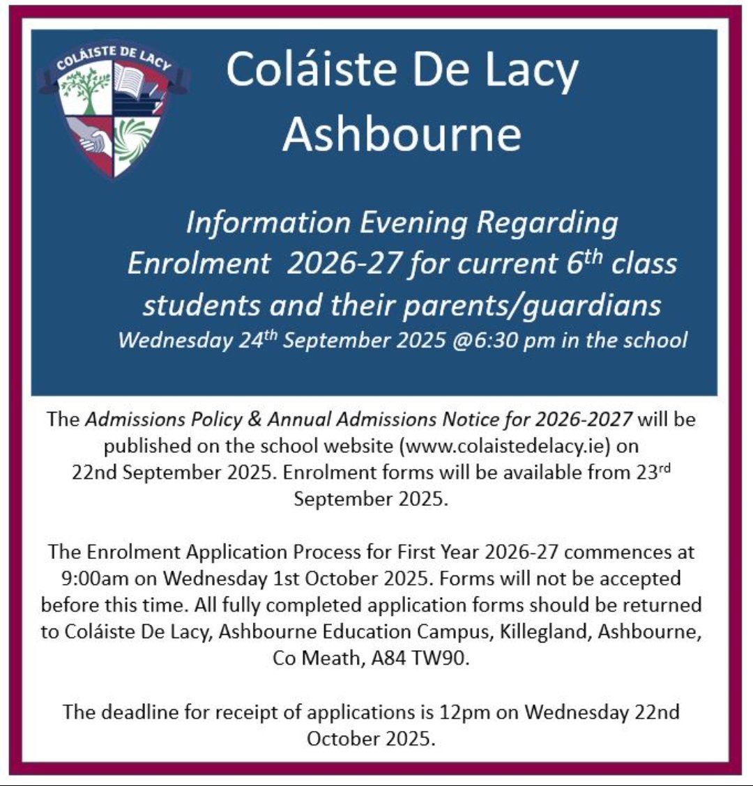 Coláiste De Lacy tweet media