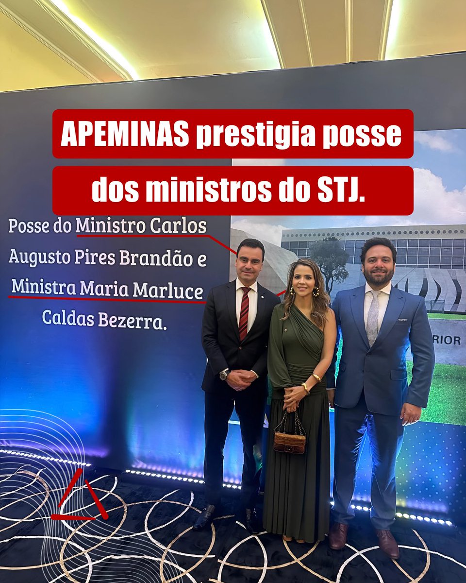 apeminas's tweet photo. 📌 A APEMINAS esteve presente na posse dos novos ministros do Superior Tribunal de Justiça (STJ), Carlos Pires Brandão e Marluce Bezerra, realizada na última quinta-feira em Brasília. https://t.co/BMGmIaafbO