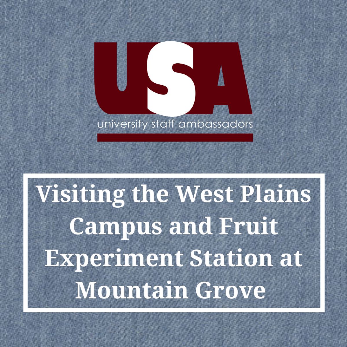 The USA Program is hitting the road this Friday! We’ll be touring the Missouri State-West Plains campus and the Fruit Experiment Station for an inside look at MSU’s commitment to education and research. #DONthedenim