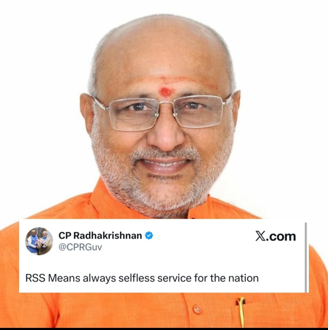 bikashrajwarr's tweet image. We celebrate C.P. Radhakrishnan’s historic journey from RSS Swayamsevak to India’s Vice President, the nation’s second-highest office.🇮🇳🙏

#CPRadhakrishnan 
#VicePresidentialElection2025