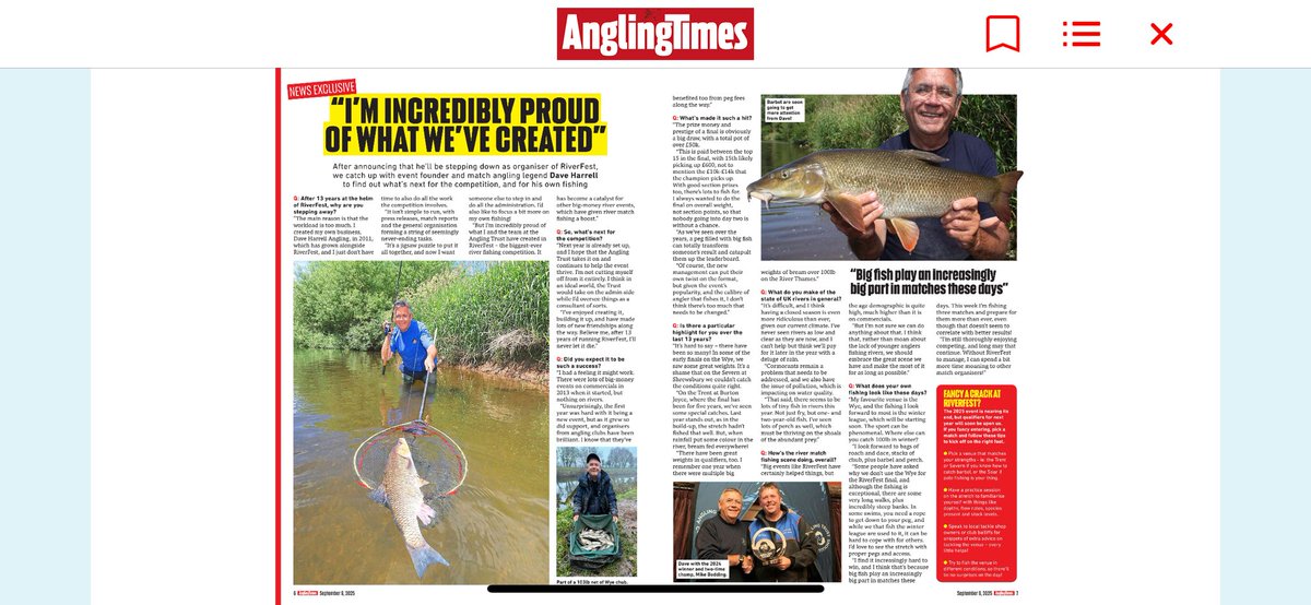 dave_harrell's tweet image. Good feature on the history of RiverFest in today’s @angling_times