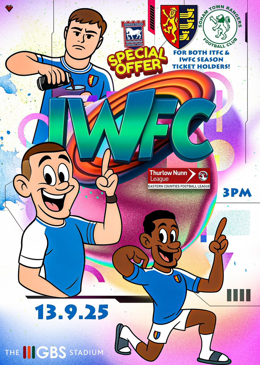 _IWFC's tweet photo. 🎟️ MATCHDAY OFFER! 🎟️

💙 ITFC Season Ticket Holders – Entry just £5!
🍻 IWFC Season Ticket Holders – Grab a FREE drink on us!

📍 Don’t miss out – see you at the game! 👊 #UpTheBlues #IWFC
@IpswichTown @ITFC 
#onecommunity https://t.co/dxVxdsbw0Q