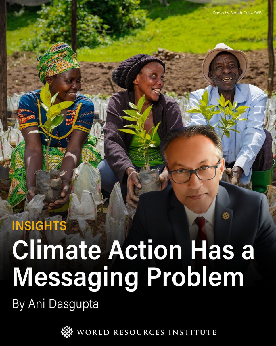🌍Four out of five people say they want stronger climate action. Yet, when more than half the world's population went to the polls in 2024, barely anyone voted for it.

It's time to think, talk and act differently around climate.

WRI CEO &amp; President <a href="/AniDasguptaWRI/">Ani Dasgupta</a> offers