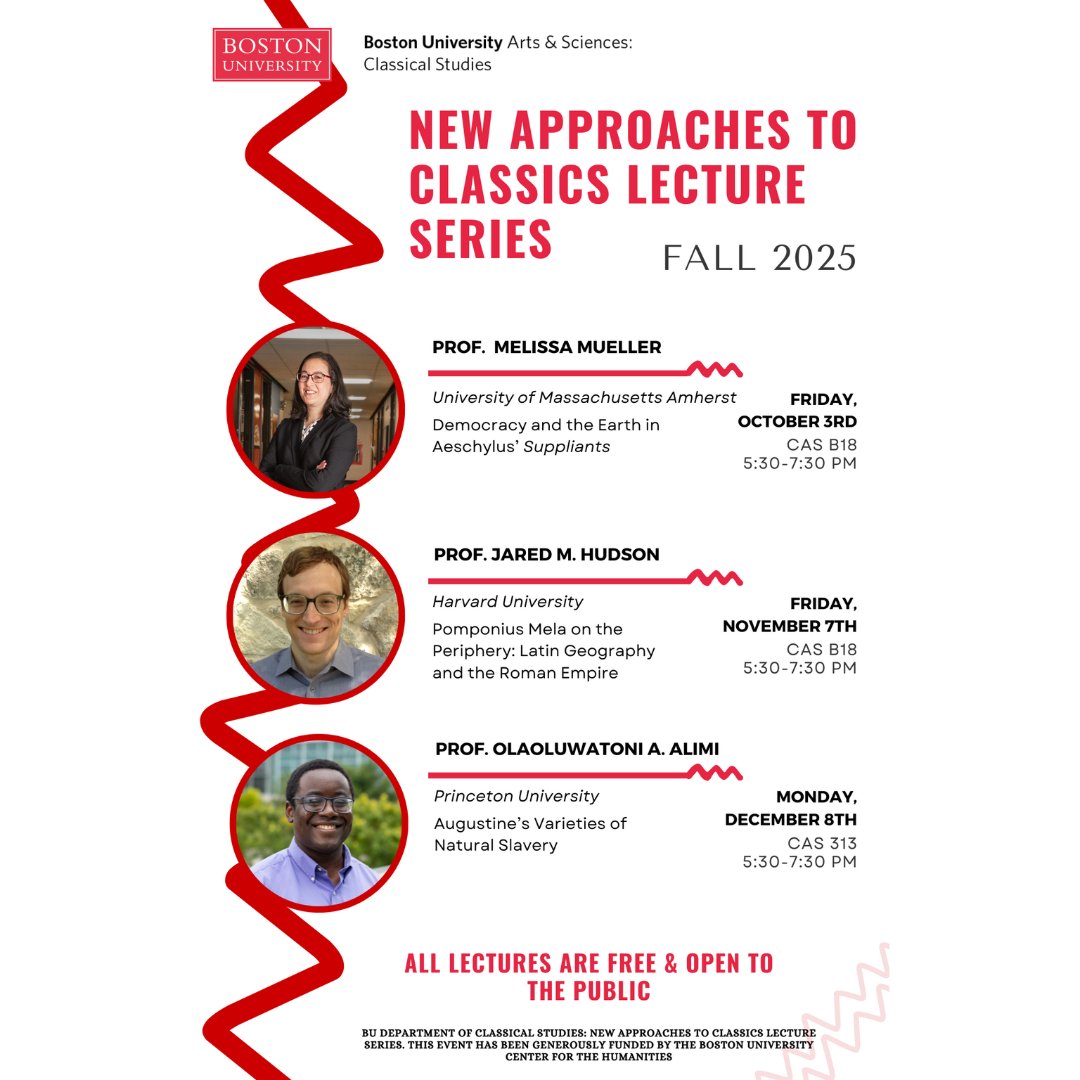 BU Classical Studies' fall lecture lineup is here. Mark your calendars!