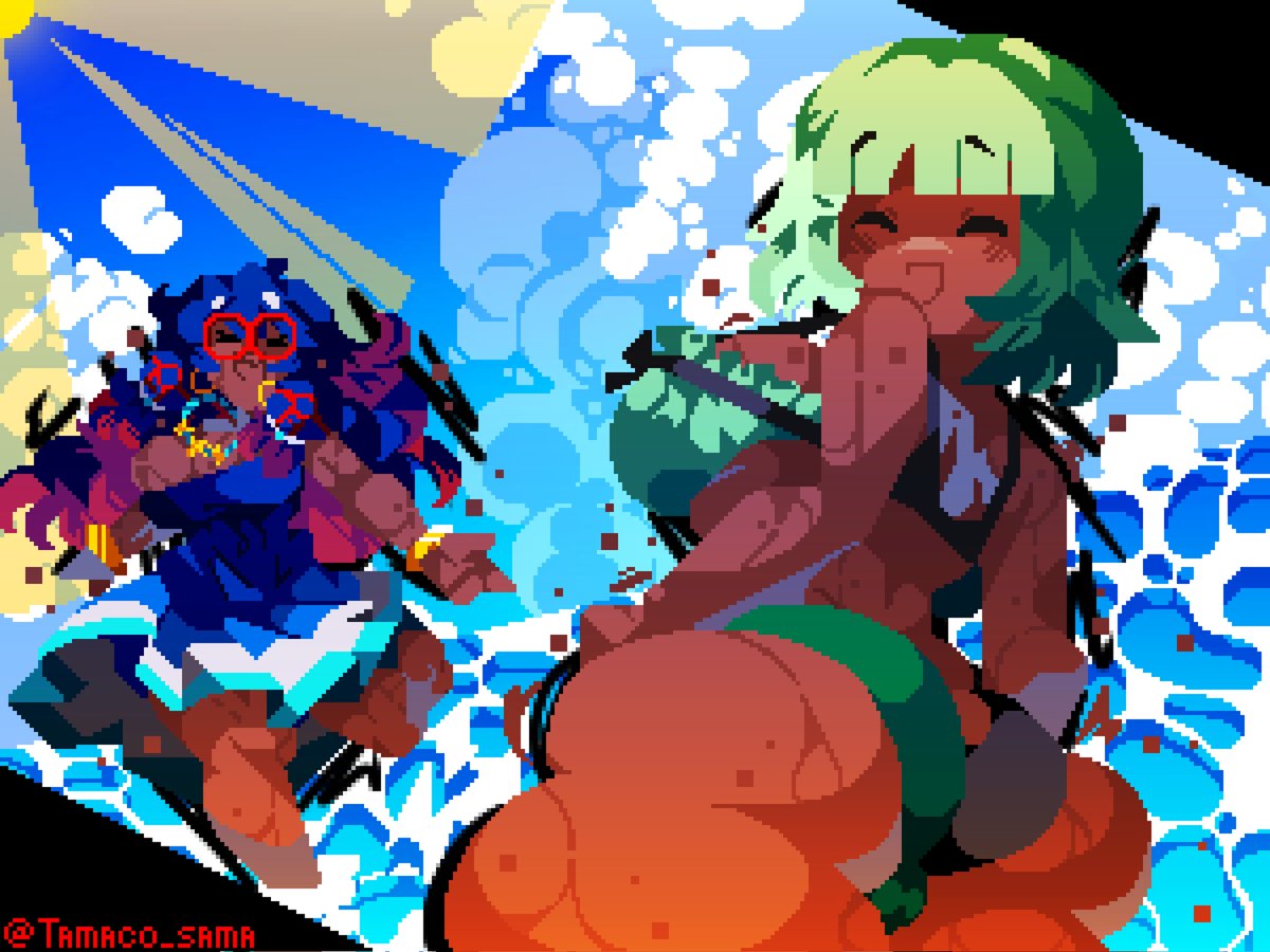 Tamaco_Sama's tweet image. Autumn on summer!!!(!?) 
(Com for @GeohhT!!!!!!!!!)
#PIXELART #OC