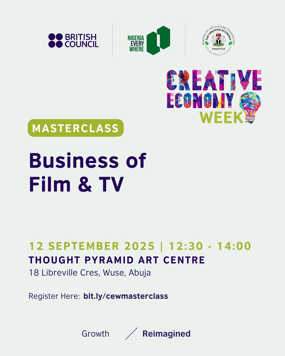 ngBritishArts's tweet photo. 🎬 Behind every story is a billion-dollar industry. At #CEW2025Nigeria, Prof. Lindsay Duthie leads The Business of Film &amp; TV. Learn to turn ideas into sustainable careers.

 👉 https://t.co/QoR9YtSpJN https://t.co/vbR3fmN3rR